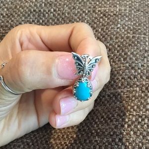 SILVER TURQUOISE BUTTERFLY PENDANT